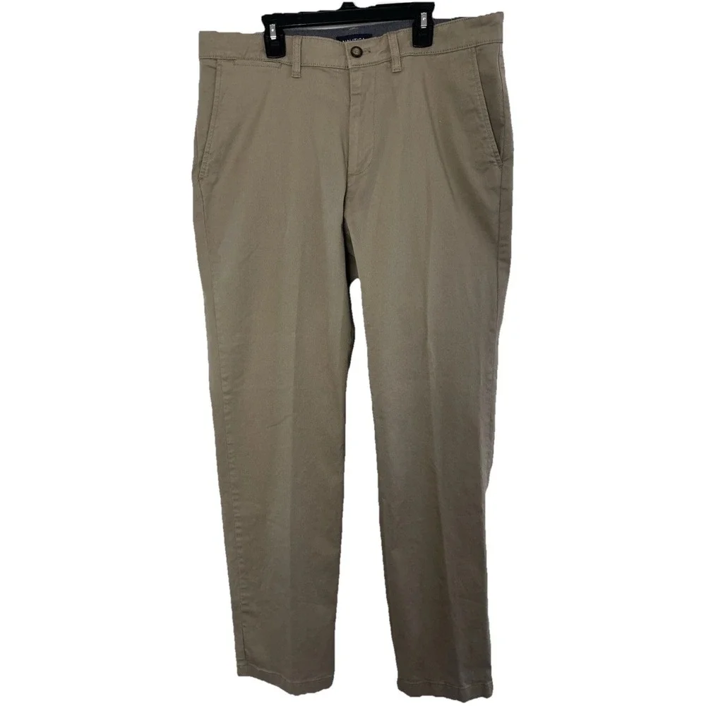 Nautica‎ Men's Chino Pants 34x31 Classic Fit Khaki Cotton Preppy Office